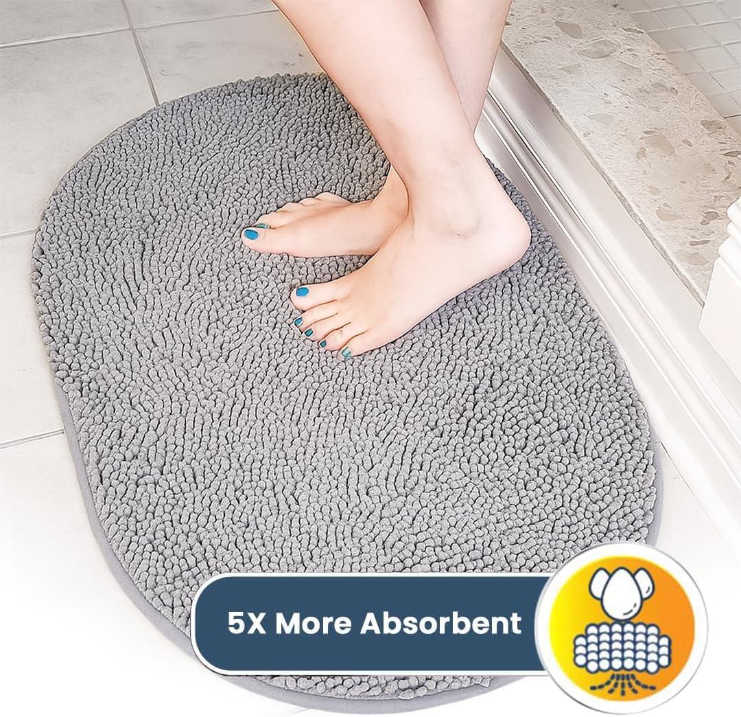 image:imageMuddy Mat Shown on TV Super Absorbent Microfiber Dog Door Mat for Muddy PawsNonSlip Washable Pet RugQuick Dry Chenille Entryway CarpetMachine Washable AtlanticBlue Oval 3ft x 5ftGrey