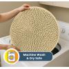 Muddy Mat® Shown on TV – Super Absorbent Microfiber Dog Door Mat for Muddy Paws, Non-Slip Washable Pet Rug, Quick Dry Chenille Entryway Carpet, Machine Washable Indoor Outdoor Mat, Black Round 6ft(Beige)