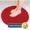 Muddy Mat® Shown on TV – Super Absorbent Microfiber Dog Door Mat for Muddy Paws, Non-Slip Washable Pet Rug, Quick Dry Chenille Entryway Carpet, Machine Washable Indoor Outdoor Mat, Black Round 6ft(Red)