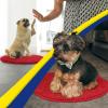 Muddy Mat® Shown on TV – Super Absorbent Microfiber Dog Door Mat for Muddy Paws, Non-Slip Washable Pet Rug, Quick Dry Chenille Entryway Carpet, Machine Washable Indoor Outdoor Mat, Black Round 6ft(Red)