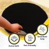 Muddy Mat® Shown on TV – Super Absorbent Microfiber Dog Door Mat for Muddy Paws, Non-Slip Washable Pet Rug, Quick Dry Chenille Entryway Carpet, Machine Washable Indoor Outdoor Mat, Black Round 6ft(Black)
