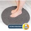 Muddy Mat® Shown on TV – Super Absorbent Microfiber Dog Door Mat for Muddy Paws, Non-Slip Washable Pet Rug, Quick Dry Chenille Entryway Carpet, Machine Washable Indoor Outdoor Mat, Black Round 6ft(Grey)