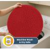 Muddy Mat® Shown on TV – Super Absorbent Microfiber Dog Door Mat for Muddy Paws, Non-Slip Washable Pet Rug, Quick Dry Chenille Entryway Carpet, Machine Washable Indoor Outdoor Mat, Black Round 6ft(Red)