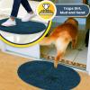 Muddy Mat® Shown on TV – Super Absorbent Microfiber Dog Door Mat for Muddy Paws, Non-Slip Washable Pet Rug, Quick Dry Chenille Entryway Carpet, Machine Washable Indoor Outdoor Mat, Black Round 6ft(Atlantic Blue)
