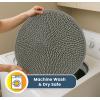 Muddy Mat® Shown on TV – Super Absorbent Microfiber Dog Door Mat for Muddy Paws, Non-Slip Washable Pet Rug, Quick Dry Chenille Entryway Carpet, Machine Washable Indoor Outdoor Mat, Black Round 6ft(Grey)
