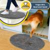 Muddy Mat® Shown on TV – Super Absorbent Microfiber Dog Door Mat for Muddy Paws,Non-Slip Washable Pet Rug,Quick Dry Chenille Entryway Carpet,Machine Washable, AtlanticBlue Oval 3ft x 5ft(Grey)
