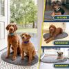 Muddy Mat® Shown on TV – Super Absorbent Microfiber Dog Door Mat for Muddy Paws,Non-Slip Washable Pet Rug,Quick Dry Chenille Entryway Carpet,Machine Washable, AtlanticBlue Oval 3ft x 5ft(Grey)