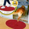 Muddy Mat® Shown on TV – Super Absorbent Microfiber Dog Door Mat for Muddy Paws,Non-Slip Washable Pet Rug,Quick Dry Chenille Entryway Carpet,Machine Washable, AtlanticBlue Oval 3ft x 5ft(Red)