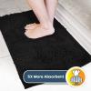 Muddy Mat 2-Piece Set AS-SEEN-ON-TV Highly Absorbent Microfiber Dog Door Mat and Pet Rug, Non Slip Thick Washable Area Mat Soft Chenille for Kitchen Bathroom Bedroom and Outdoor- Black Small & Medium