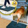 Muddy Mat 2-Piece Set Highly Absorbent Microfiber Dog Door Mat and Pet Rug, Non Slip Thick Washable Area Mat Soft Chenille for Kitchen Bathroom Bedroom and Outdoor- Atlantic Blue Small & Medium