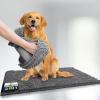 Muddy Mat® 2-in-1 Set: AS-SEEN-ON-TV Grey Microfiber Door Mat (30″X19″) & Doggy Dryer Plush Shammy Towel – Non-Slip, Washable & Highly Absorbent Solutions for Soggy Paws & Clean Floors