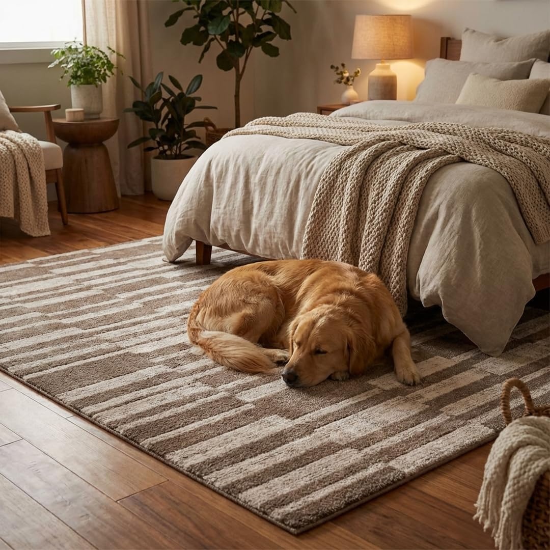image:imageMuddy Mat Muddy Carpet Cipher 5ft x 7ft Washable Area Rugs for Living Room Bedroom amp Dining Room Modern Soft Low Pile Non Slip Carpet Pet Friendly Waterproof Foldable Rugs for HomeBrickline