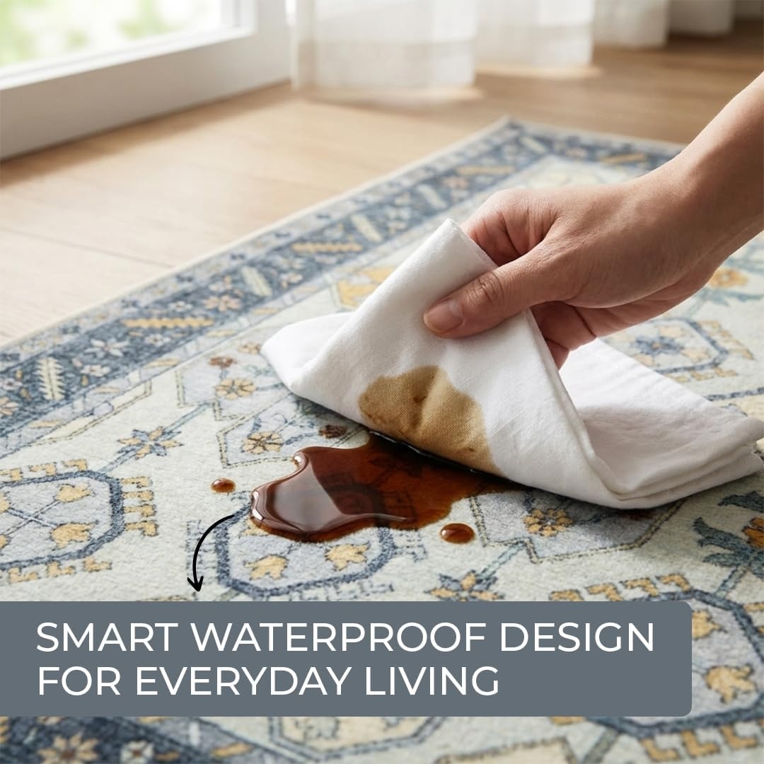 image:imageMuddy Mat Muddy Carpet Cipher 5ft x 7ft Washable Area Rugs for Living Room Bedroom amp Dining Room Modern Soft Low Pile Non Slip Carpet Pet Friendly Waterproof Foldable Rugs for HomeCeleste