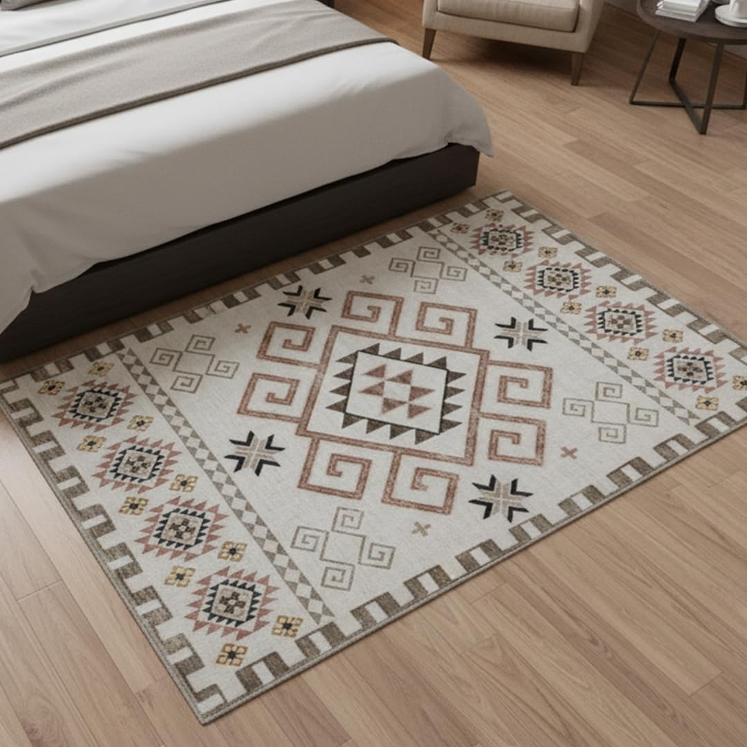 image:imageMuddy Mat Muddy Carpet Cipher 5ft x 7ft Washable Area Rugs for Living Room Bedroom amp Dining Room Modern Soft Low Pile Non Slip Carpet Pet Friendly Waterproof Foldable Rugs for HomeSedona