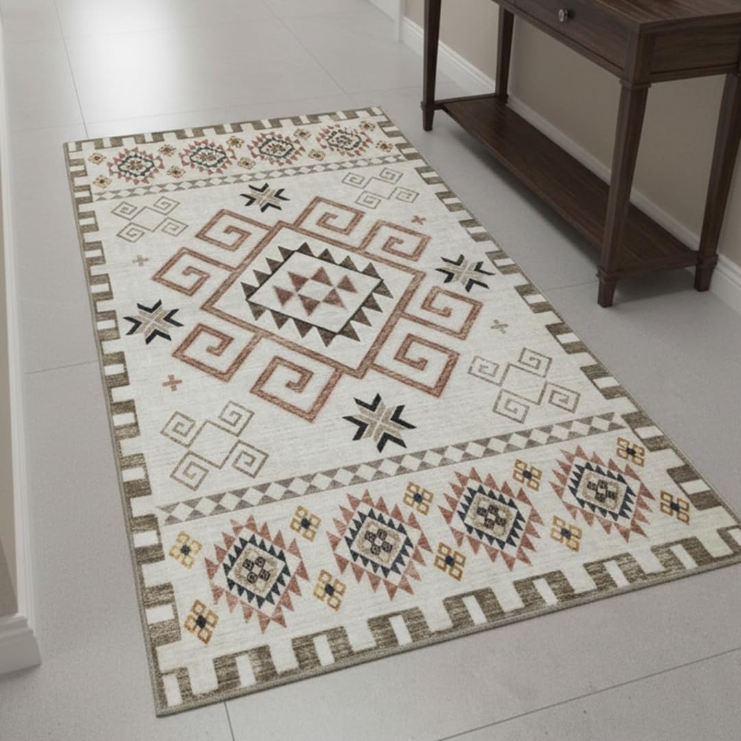 image:imageMuddy Mat Muddy Carpet Cipher 5ft x 7ft Washable Area Rugs for Living Room Bedroom amp Dining Room Modern Soft Low Pile Non Slip Carpet Pet Friendly Waterproof Foldable Rugs for HomeSedona