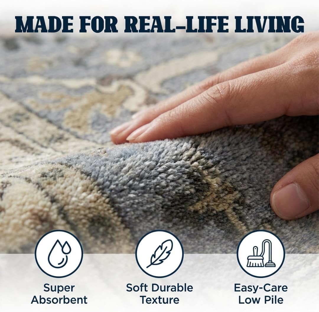 image:imageMuddy Mat Muddy Carpet Cipher 5ft x 7ft Washable Area Rugs for Living Room Bedroom amp Dining Room Modern Soft Low Pile Non Slip Carpet Pet Friendly Waterproof Foldable Rugs for HomeDuskfall