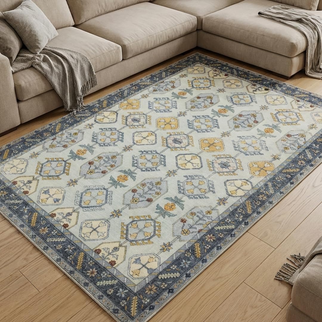 image:imageMuddy Mat Muddy Carpet Cipher 5ft x 7ft Washable Area Rugs for Living Room Bedroom amp Dining Room Modern Soft Low Pile Non Slip Carpet Pet Friendly Waterproof Foldable Rugs for HomeCeleste