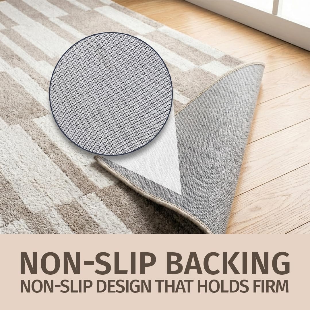 image:imageMuddy Mat Muddy Carpet Cipher 5ft x 7ft Washable Area Rugs for Living Room Bedroom amp Dining Room Modern Soft Low Pile Non Slip Carpet Pet Friendly Waterproof Foldable Rugs for HomeBrickline