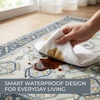 Muddy Mat® Muddy Carpet® Cipher 5ft x 7ft Washable Area Rugs for Living Room, Bedroom & Dining Room – Modern Soft Low Pile Non Slip Carpet – Pet Friendly Waterproof Foldable Rugs for Home(Celeste)