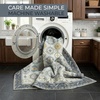 Muddy Mat® Muddy Carpet® Cipher 5ft x 7ft Washable Area Rugs for Living Room, Bedroom & Dining Room – Modern Soft Low Pile Non Slip Carpet – Pet Friendly Waterproof Foldable Rugs for Home(Celeste)