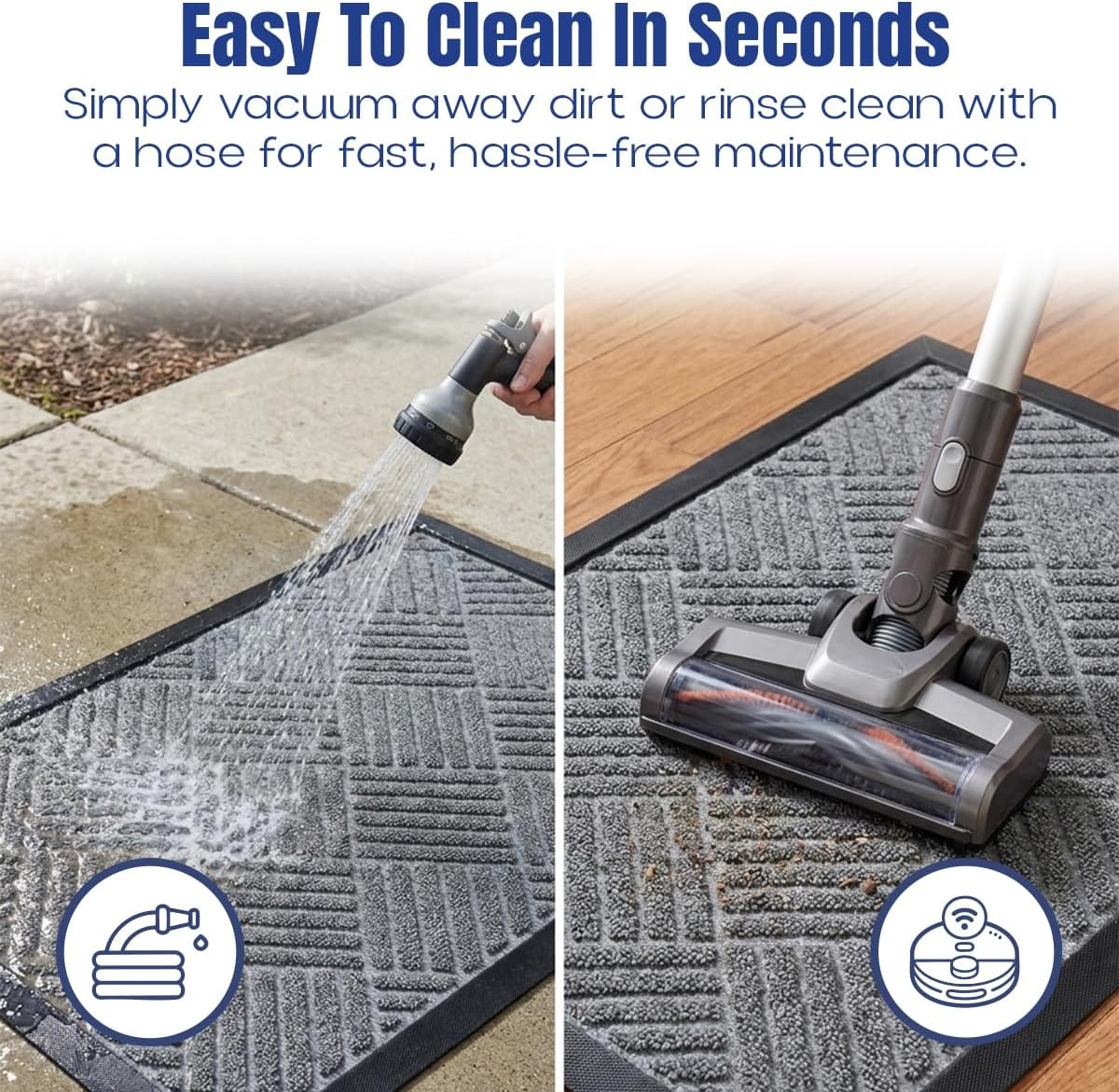 image:imageMuddy Mat Meshy Mat Door Mat HeavyDuty QuickDry Floor Mat Sand amp Dirt Trapper for Indoor amp Outdoor Ideal for Entrance Patios amp GaragesLowProfileNonSlipWashable Frame Black 16x24x024Cross Diamond Grey