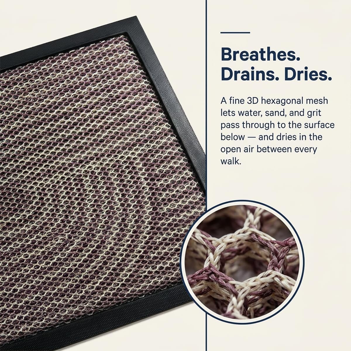 image:imageMuddy Mat Meshy Mat Door Mat HeavyDuty QuickDry Floor Mat Sand amp Dirt Trapper for Indoor amp Outdoor Ideal for Entrance Patios amp GaragesLowProfileNonSlipWashable Arch Brown 16x24x04Arch Brown