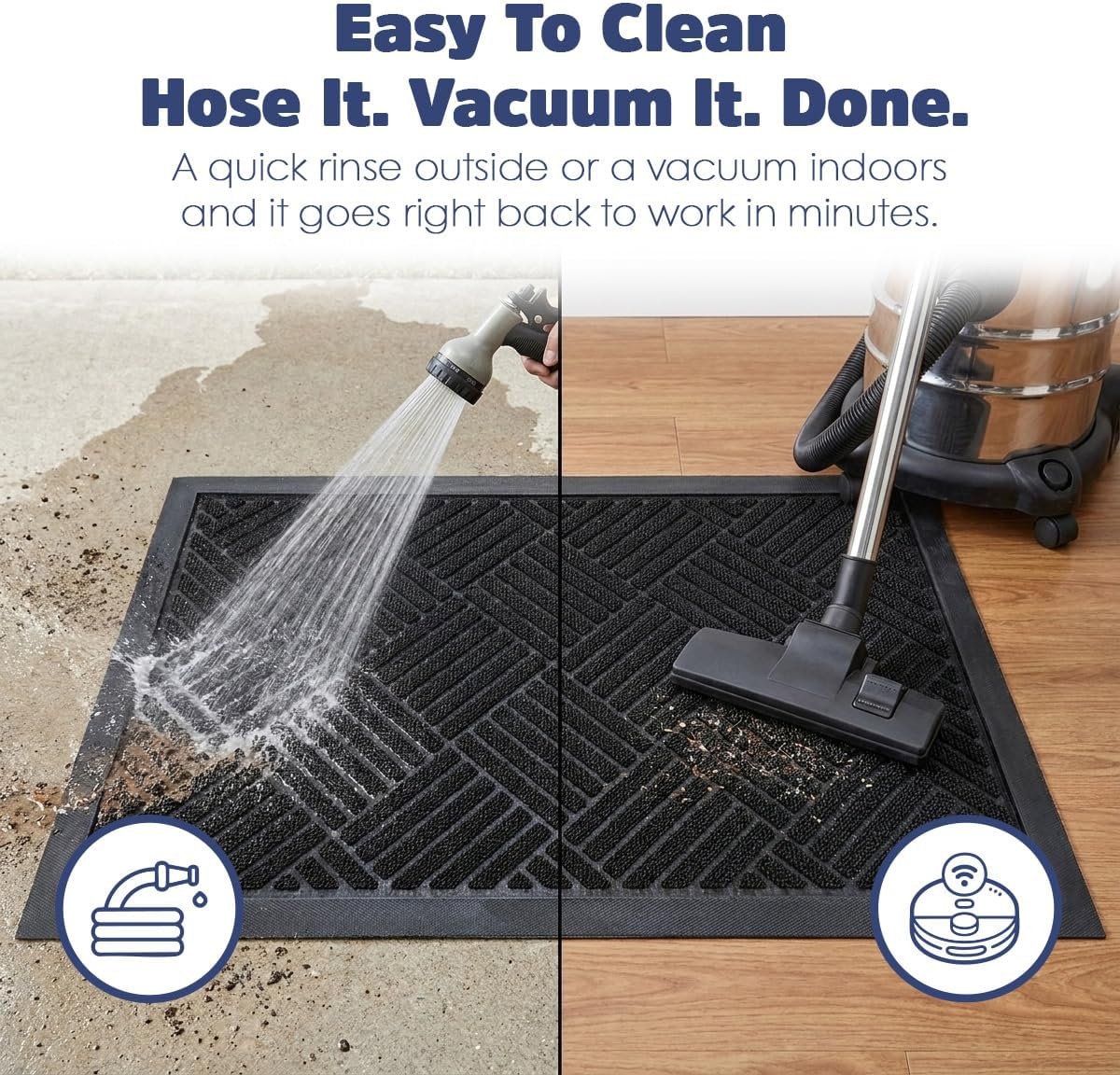 image:imageMuddy Mat Meshy Mat Door Mat HeavyDuty QuickDry Floor Mat Sand amp Dirt Trapper for Indoor amp Outdoor Ideal for Entrance Patios amp GaragesLowProfileNonSlipWashable Frame Black 16x24x024Cross Diamond Black