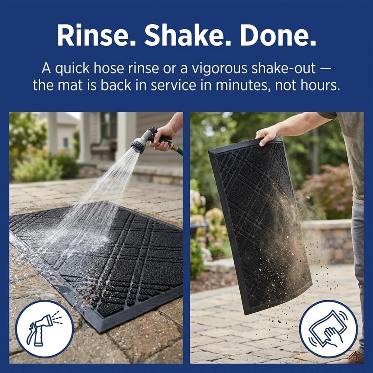 image:imageMuddy Mat Meshy Mat Door Mat HeavyDuty QuickDry Floor Mat Sand amp Dirt Trapper for Indoor amp Outdoor Ideal for Entrance Patios amp GaragesLowProfileNonSlipWashable Arch Brown 16x24x04Cross Black