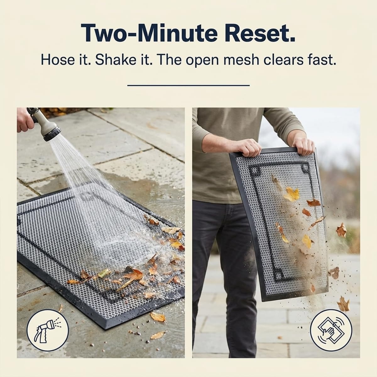 image:imageMuddy Mat Meshy Mat Door Mat HeavyDuty QuickDry Floor Mat Sand amp Dirt Trapper for Indoor amp Outdoor Ideal for Entrance Patios amp GaragesLowProfileNonSlipWashable Arch Brown 16x24x04Border