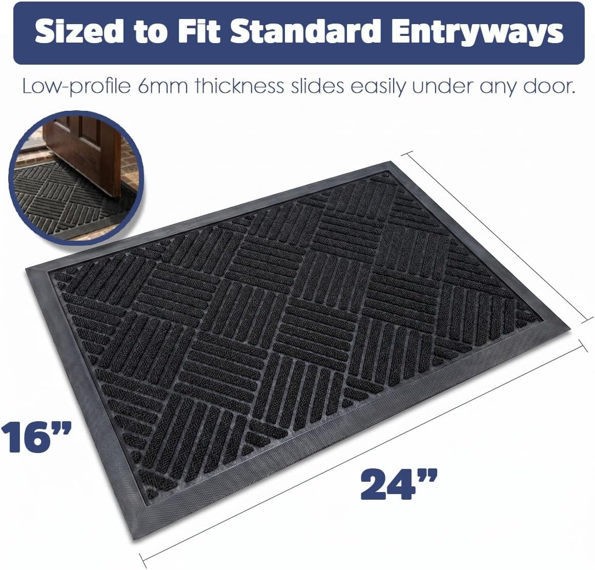 image:imageMuddy Mat Meshy Mat Door Mat HeavyDuty QuickDry Floor Mat Sand amp Dirt Trapper for Indoor amp Outdoor Ideal for Entrance Patios amp GaragesLowProfileNonSlipWashable Arch Brown 16x24x04Cross Diamond Black