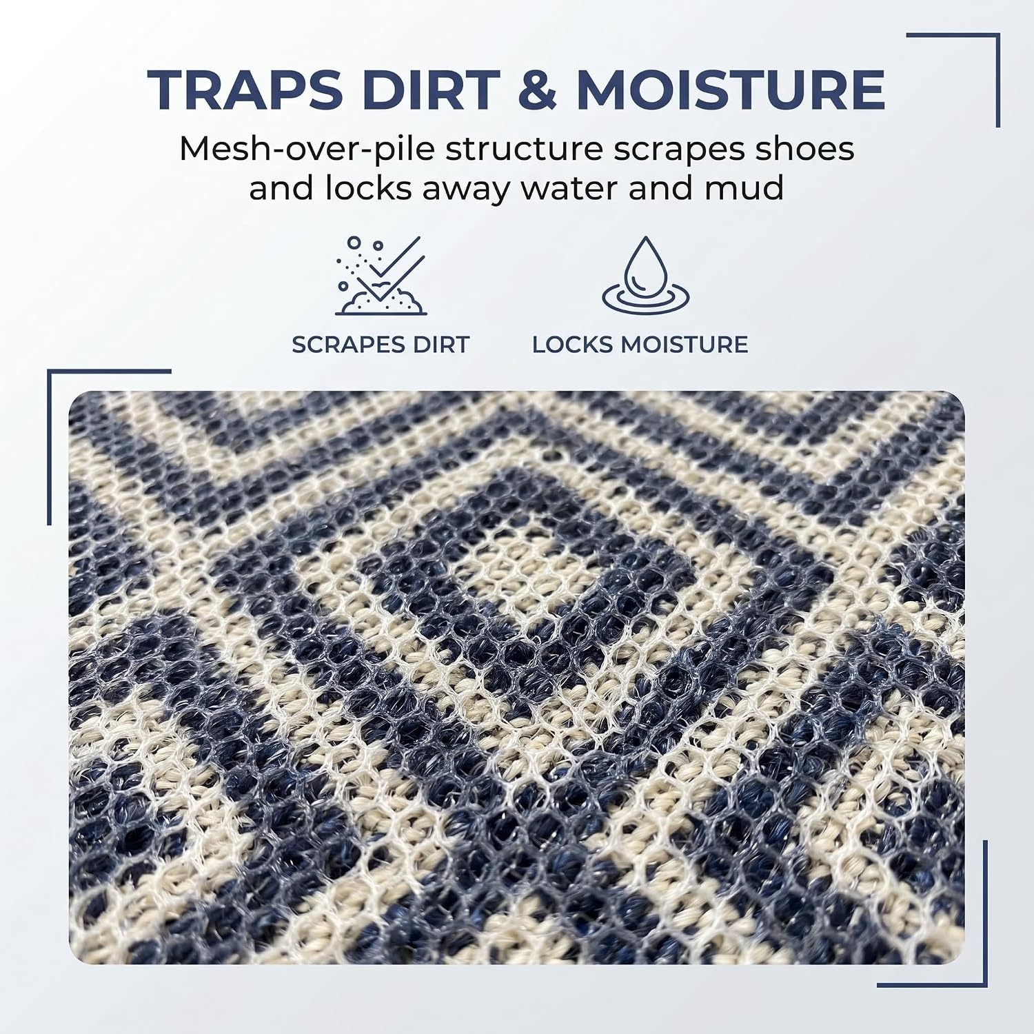 image:imageMuddy Mat Meshy Mat Door Mat HeavyDuty QuickDry Floor Mat Sand amp Dirt Trapper for Indoor amp Outdoor Ideal for Entrance Patios amp GaragesLowProfileNonSlipWashable Arch Brown 16x24x04Diamond