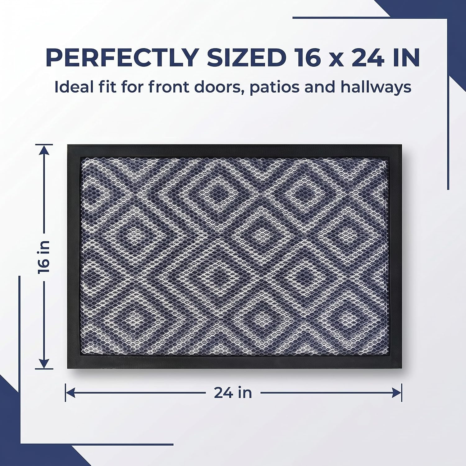 image:imageMuddy Mat Meshy Mat Door Mat HeavyDuty QuickDry Floor Mat Sand amp Dirt Trapper for Indoor amp Outdoor Ideal for Entrance Patios amp GaragesLowProfileNonSlipWashable Arch Brown 16x24x04Diamond