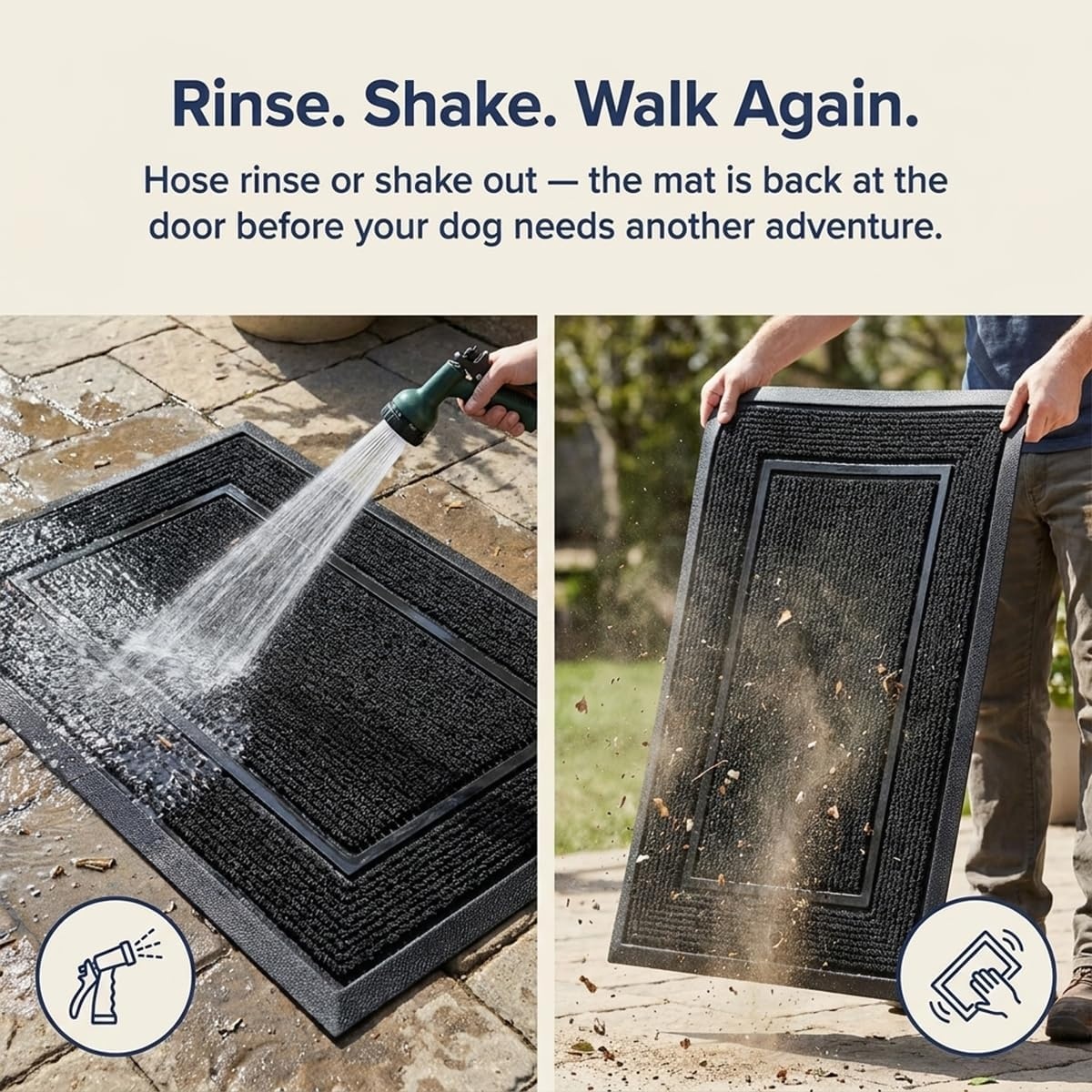 image:imageMuddy Mat Meshy Mat Door Mat HeavyDuty QuickDry Floor Mat Sand amp Dirt Trapper for Indoor amp Outdoor Ideal for Entrance Patios amp GaragesLowProfileNonSlipWashable Arch Brown 16x24x04Frame Black