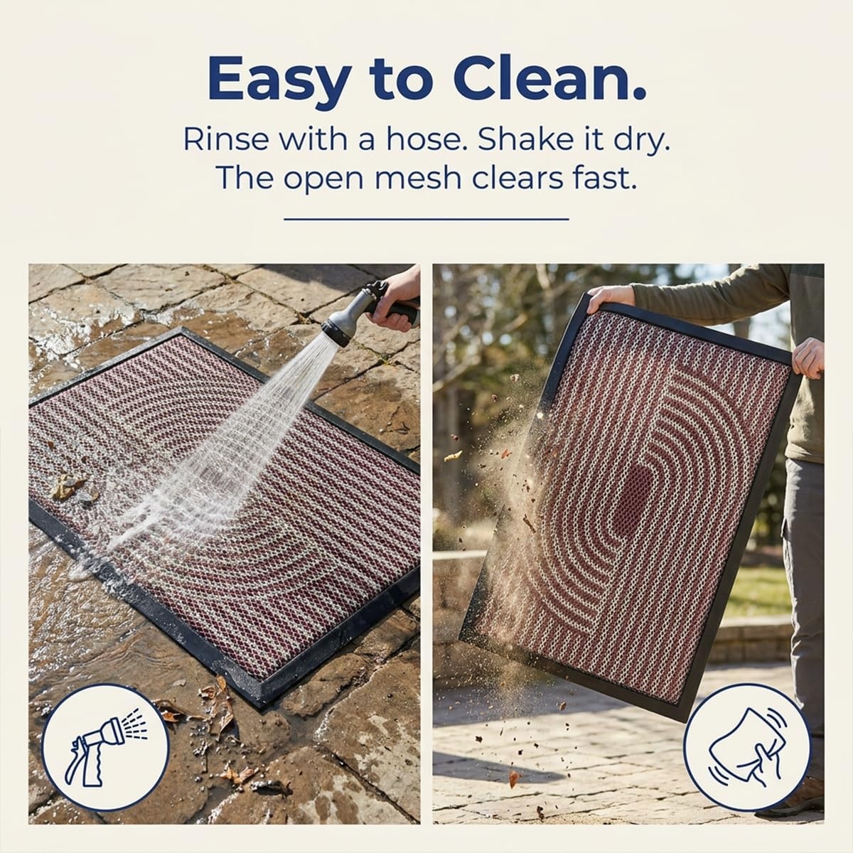 image:imageMuddy Mat Meshy Mat Door Mat HeavyDuty QuickDry Floor Mat Sand amp Dirt Trapper for Indoor amp Outdoor Ideal for Entrance Patios amp GaragesLowProfileNonSlipWashable Arch Brown 16x24x04Arch Brown