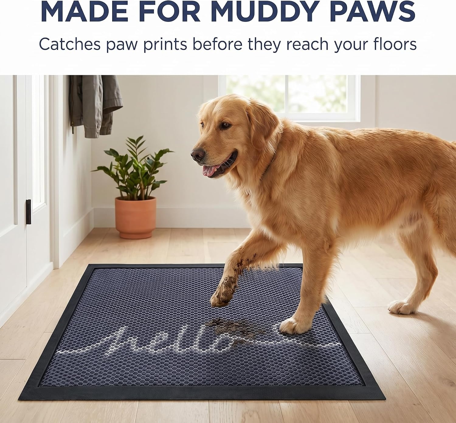 image:imageMuddy Mat Meshy Mat Door Mat HeavyDuty QuickDry Floor Mat Sand amp Dirt Trapper for Indoor amp Outdoor Ideal for Entrance Patios amp GaragesLowProfileNonSlipWashable Arch Brown 16x24x04Hello