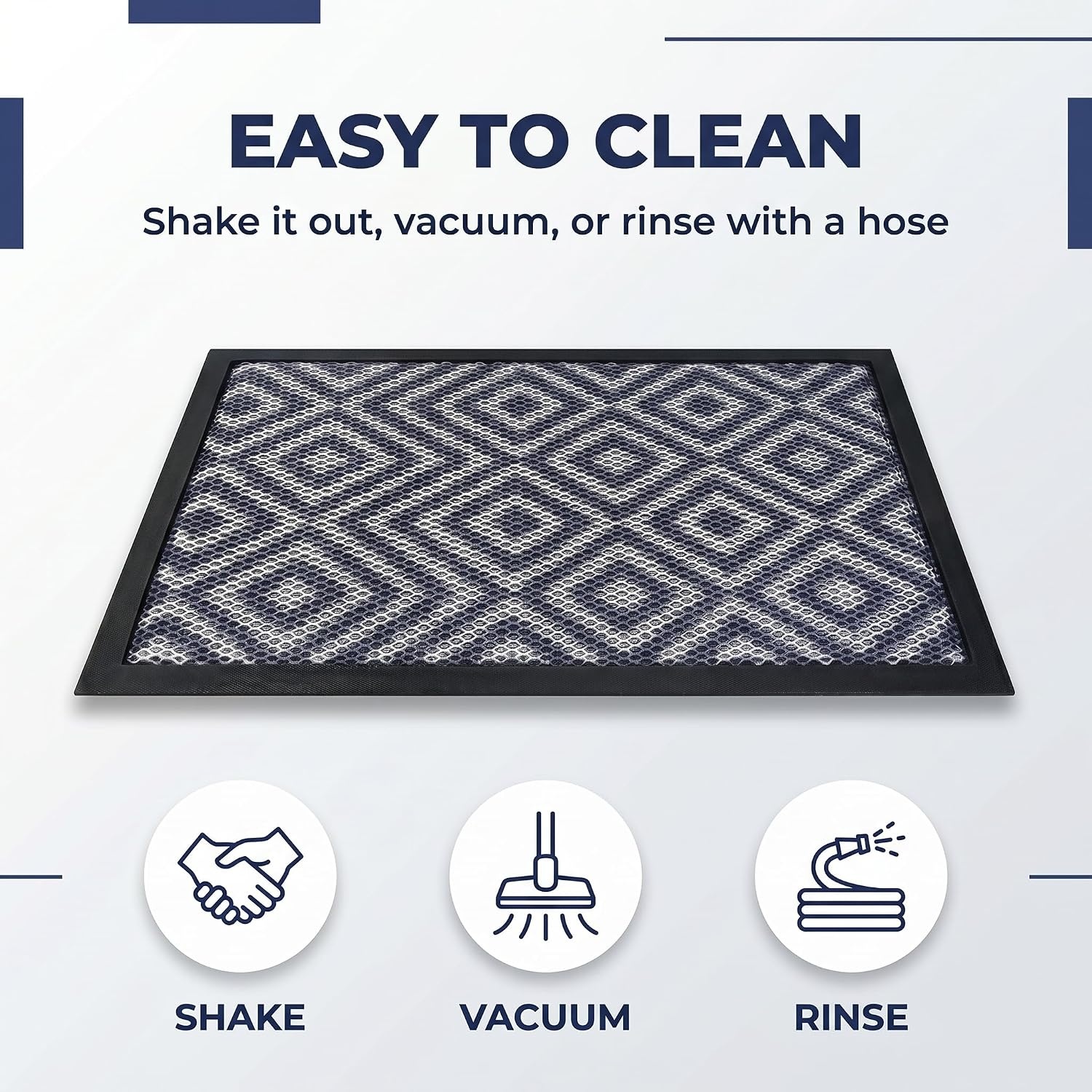 image:imageMuddy Mat Meshy Mat Door Mat HeavyDuty QuickDry Floor Mat Sand amp Dirt Trapper for Indoor amp Outdoor Ideal for Entrance Patios amp GaragesLowProfileNonSlipWashable Frame Black 16x24x024Diamond