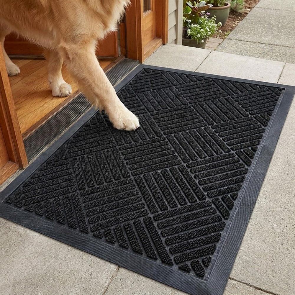 image:imageMuddy Mat Meshy Mat Door Mat HeavyDuty QuickDry Floor Mat Sand amp Dirt Trapper for Indoor amp Outdoor Ideal for Entrance Patios amp GaragesLowProfileNonSlipWashable Arch Brown 16x24x04Cross Diamond Black