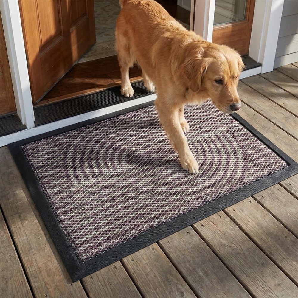 image:imageMuddy Mat Meshy Mat Door Mat HeavyDuty QuickDry Floor Mat Sand amp Dirt Trapper for Indoor amp Outdoor Ideal for Entrance Patios amp GaragesLowProfileNonSlipWashable Frame Black 16x24x024Arch Brown
