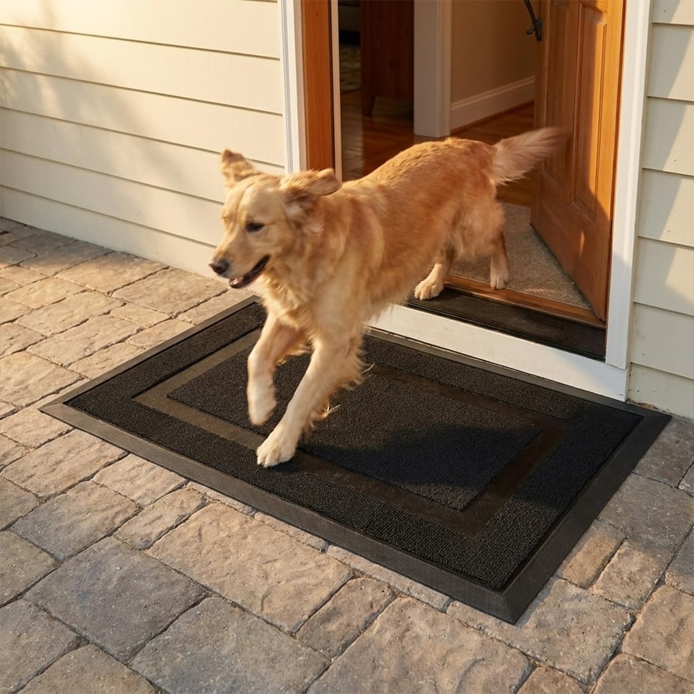 image:imageMuddy Mat Meshy Mat Door Mat HeavyDuty QuickDry Floor Mat Sand amp Dirt Trapper for Indoor amp Outdoor Ideal for Entrance Patios amp GaragesLowProfileNonSlipWashable Frame Black 16x24x024Frame Black