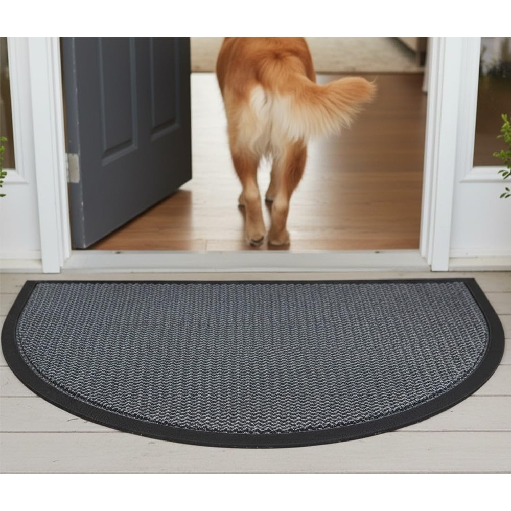 image:imageMuddy Mat Meshy Mat SemiCircle Door Mat HeavyDuty QuickDry Floor Mat Sand amp Dirt Trapper for Indoor amp Outdoor Ideal for Entrance Patios amp Garages NonSlip Washable Grey 17x30x04Grey