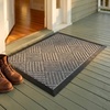 Muddy Mat® Meshy Mat™ Door Mat Heavy-Duty Quick-Dry Floor Mat, Sand & Dirt Trapper for Indoor & Outdoor, Ideal for Entrance, Patios & Garages,Low-Profile,Non-Slip,Washable– Frame Black 16″x24″x0.24″(Cross Diamond Grey)