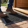 Muddy Mat® Meshy Mat™ Door Mat Heavy-Duty Quick-Dry Floor Mat, Sand & Dirt Trapper for Indoor & Outdoor, Ideal for Entrance, Patios & Garages,Low-Profile,Non-Slip,Washable– Arch Brown 16″x24″x0.4″(Cross Diamond Black)