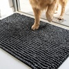 Muddy Mat® TrapMax Indoor Dog Door Mat & Bathroom Rugs – Non Slip Chenille Entryway Rug for Muddy Paws, Super Absorbent Washable Front Door Mat, Quick Dry Bath Mat – Black 18″ x 28″(Black)