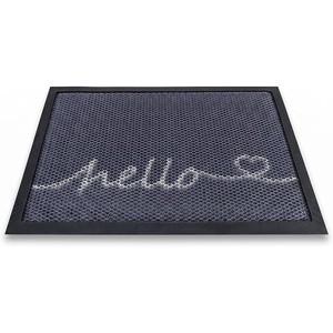 Muddy Mat® Meshy Mat™ Door Mat Heavy-Duty Quick-Dry Floor Mat, Sand & Dirt Trapper for Indoor & Outdoor, Ideal for Entrance, Patios & Garages,Low-Profile,Non-Slip,Washable– Frame Black 16″x24″x0.24″(Hello)