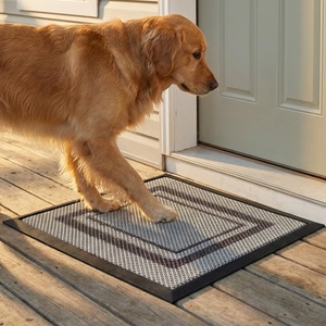 Muddy Mat® Meshy Mat™ Door Mat Heavy-Duty Quick-Dry Floor Mat, Sand & Dirt Trapper for Indoor & Outdoor, Ideal for Entrance, Patios & Garages,Low-Profile,Non-Slip,Washable– Frame Black 16″x24″x0.24″(Box)