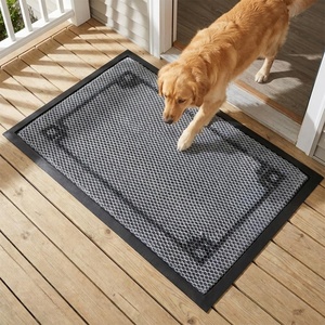 Muddy Mat® Meshy Mat™ Door Mat Heavy-Duty Quick-Dry Floor Mat, Sand & Dirt Trapper for Indoor & Outdoor, Ideal for Entrance, Patios & Garages,Low-Profile,Non-Slip,Washable– Frame Black 16″x24″x0.24″(Border)