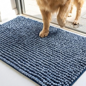 Muddy Mat® TrapMax Indoor Dog Door Mat & Bathroom Rugs – Non Slip Chenille Entryway Rug for Muddy Paws, Super Absorbent Washable Front Door Mat, Quick Dry Bath Mat – Black 18″ x 28″(Navy Blue)